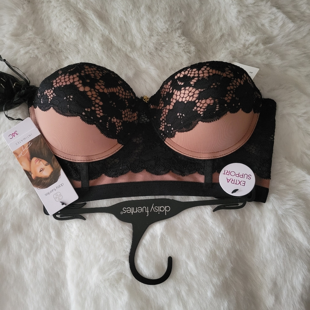 🤎DAISY FUENTES BRAND NEW LACE CONVERTIBLE LONGLINE BRA SIZE 34C